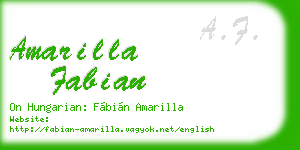 amarilla fabian business card