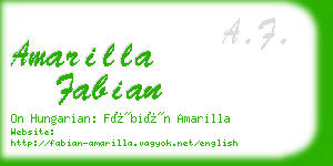 amarilla fabian business card